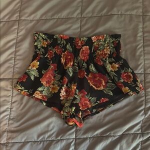 Floral Black Women's Shorts